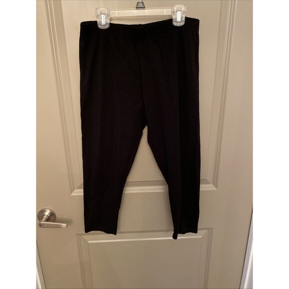 Black Capri No Boundaries Cotton Leggings Juniors Large Stretchy Waste - Picture 1 of 6